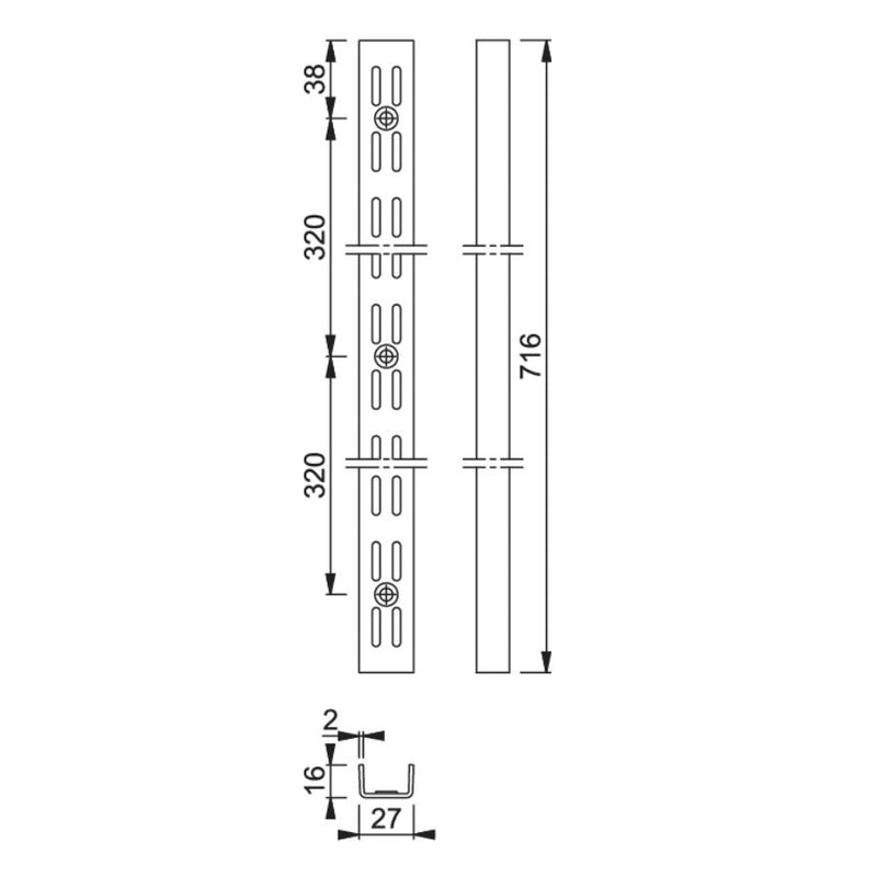 Twin Slot Shelving Upright