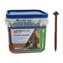 63mm No.4729 SleeperSecure Sleeper Screws - Hex Head - Tub of 150 Brown