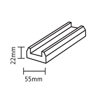 White Primed Pine Baserail 41mm Groove