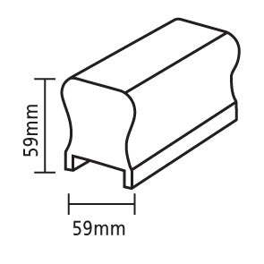 White Primed HDR Handrail 41mm Groove