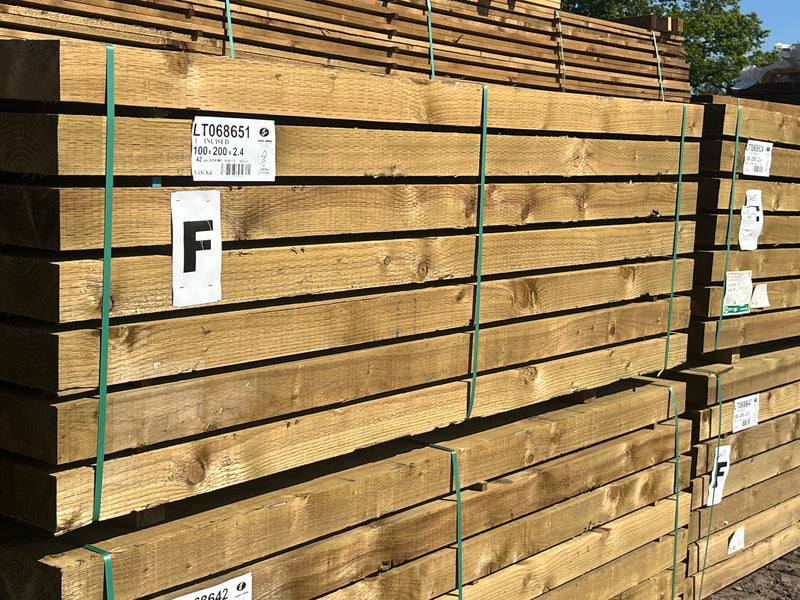 UC4 Incised Green Treated Softwood Sleeper 200mm x 100mm