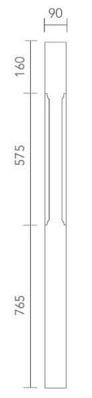White Primed Stop Chamfer Newel Post 1500mm