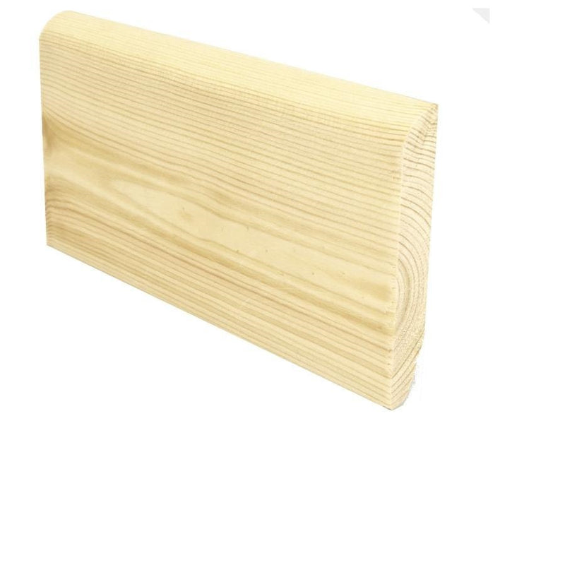 19mm x 100mm Chamfered/ Bullnosed Softwood Skirting (Finish 94mm x 14mm) :  £2.19per metre :