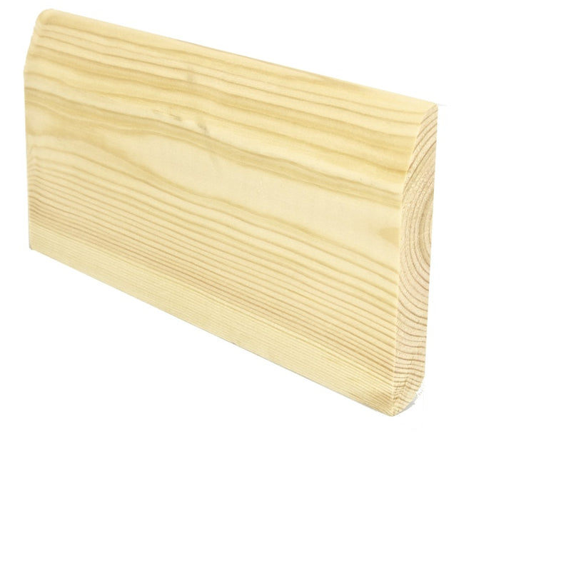 19mm x 100mm Chamfered/ Bullnosed Softwood Skirting (Finish 94mm x 14mm) :  £2.19per metre :