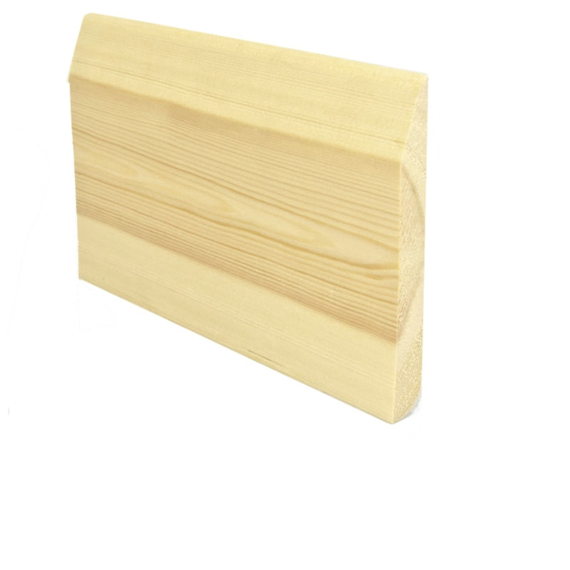 19mm x 125mm Chamfered/ Bullnosed Softwood Skirting (Finish 119mm x 14mm) :  £2.75  per metre