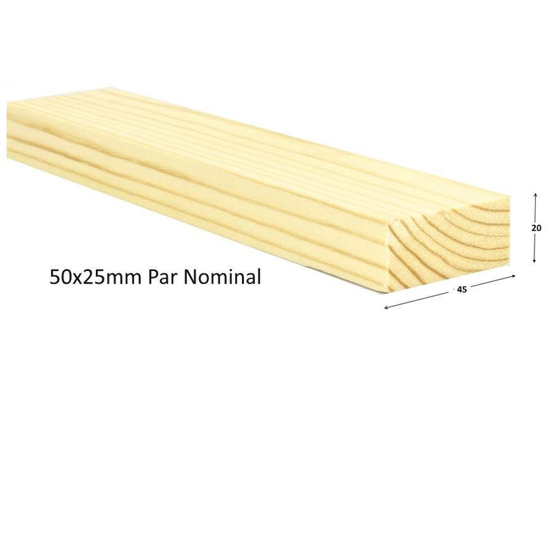 25X50MM Planed Softwood PAR (2"x 1") (Finish 20mm x 45mm) :  £0.78 per metre - Davies Timber Ltd