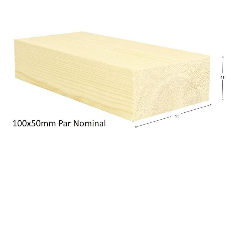 50X100MM Planed Softwood PAR (4"x 2") (Finish 95mm x 45mm) :  £3.01 per metre - Davies Timber Ltd