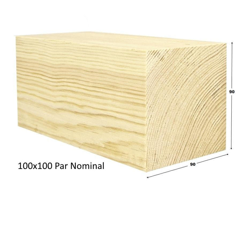 100X100MM Planed Softwood PAR (4"x 4" (Finish 90mm x 90mm) :  £10.47 per metre - Davies Timber Ltd