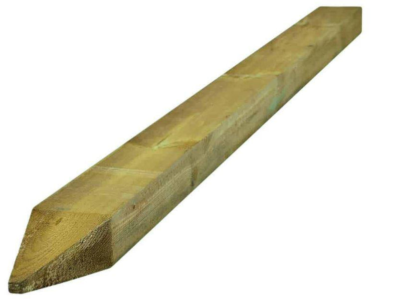 1.8m x 75mm x 125mm (5"X3") ROUGH SAWN GREEN TREATED POINTED POST - Davies Timber Ltd