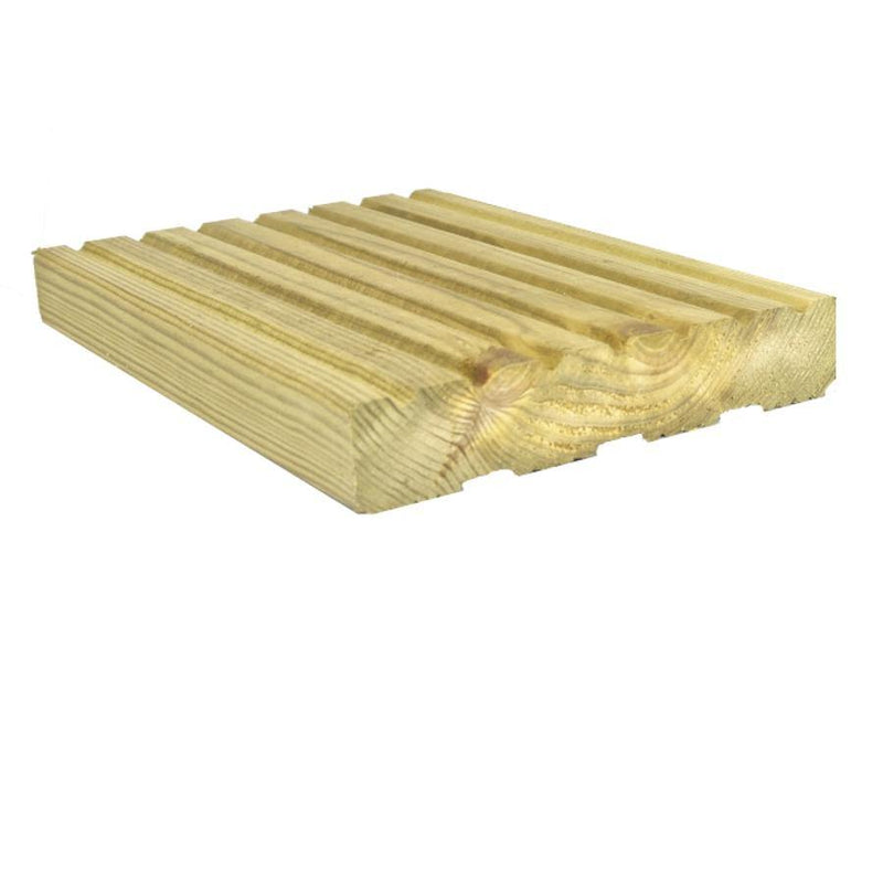 28X144MM GROOVED/REEDED TREATED DECKING :  £1.99 per metre - Davies Timber Ltd