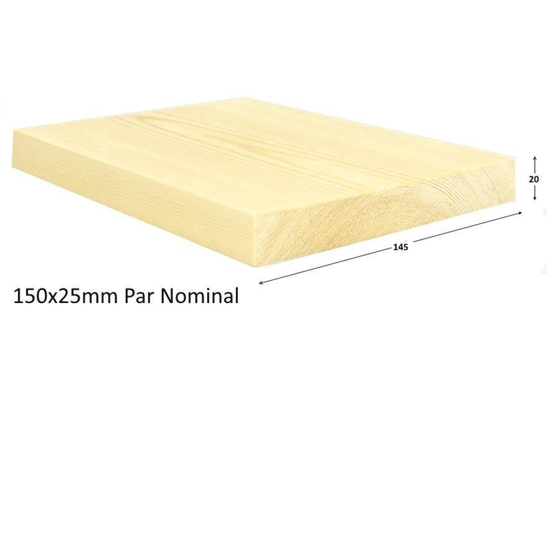 25X150MM Planed Softwood PAR (6"x 1") (Finish 20mm x 145mm) :  £2.80 per metre - Davies Timber Ltd