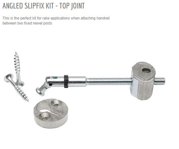 Zipbolt Angled Slipfix Kit- Angled Fix Between Fixed newel Post