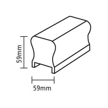 Pine HDR Handrail 41mm Groove