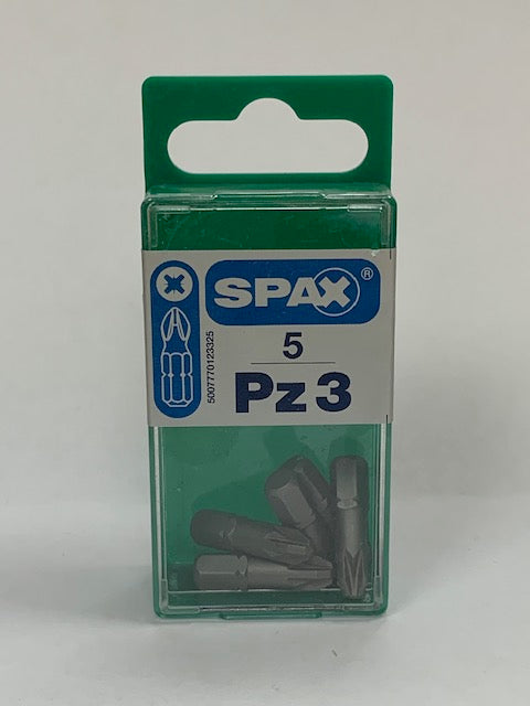 Spax PZ3 Bits 25mm (5)