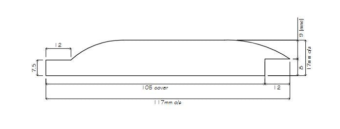 Loglap Sizes Treated Rebated Log Lap (17mm Thick x 105mm Cover) : £2.15 per metre