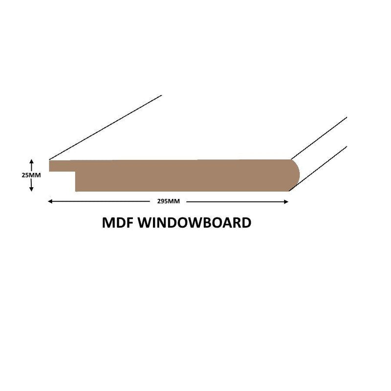 25X295MM MDF WINDOWBOARD :  £9.34 per metre - Davies Timber Ltd