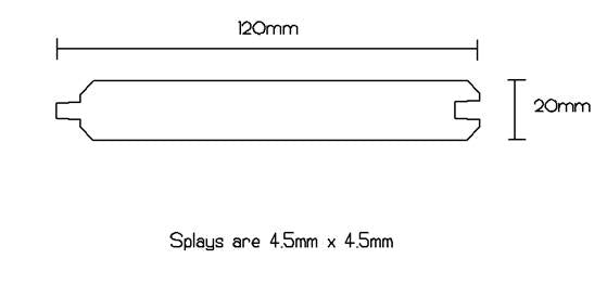 25mm x 125mm Softwood T&G Matchboard (Finish 20mm x 110mm Cover) :  £2.65per metre