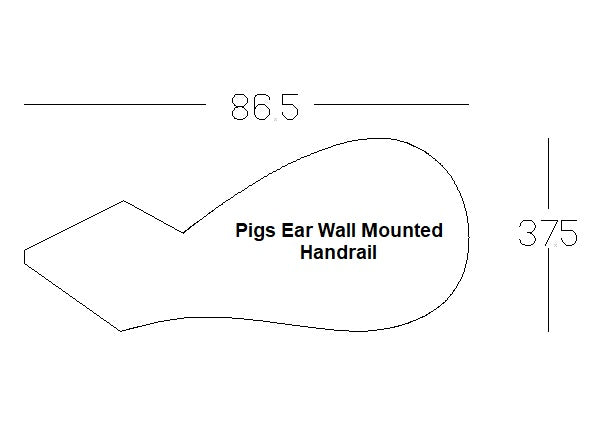 Softwood Pigs Ear Wall Mounted Handrail :  £6.95 per metre