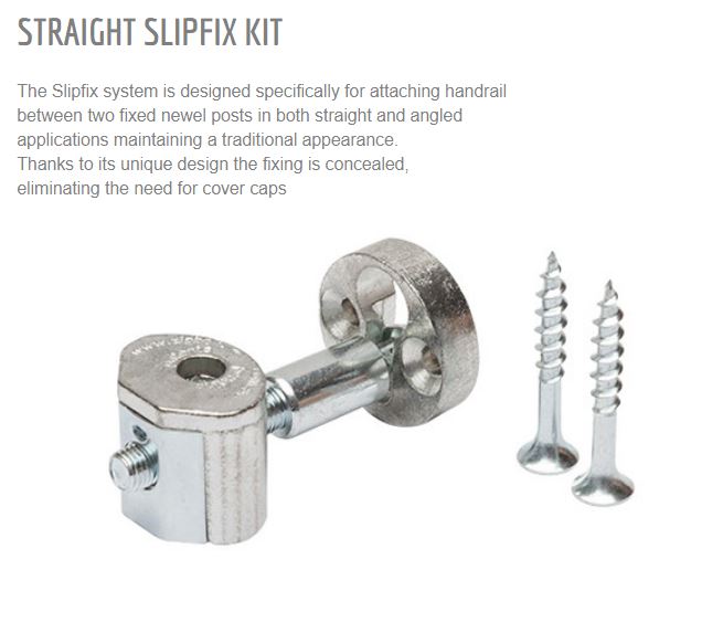 Zipbolt Straight Slipfix Kit - Straight Fix Between Fixed Newel Post