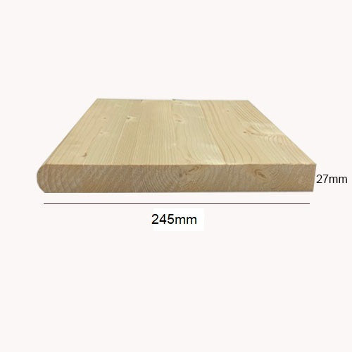 27mm x 245mm Bullnosed Softwood Laminated Window Board :  £9.99 per metre