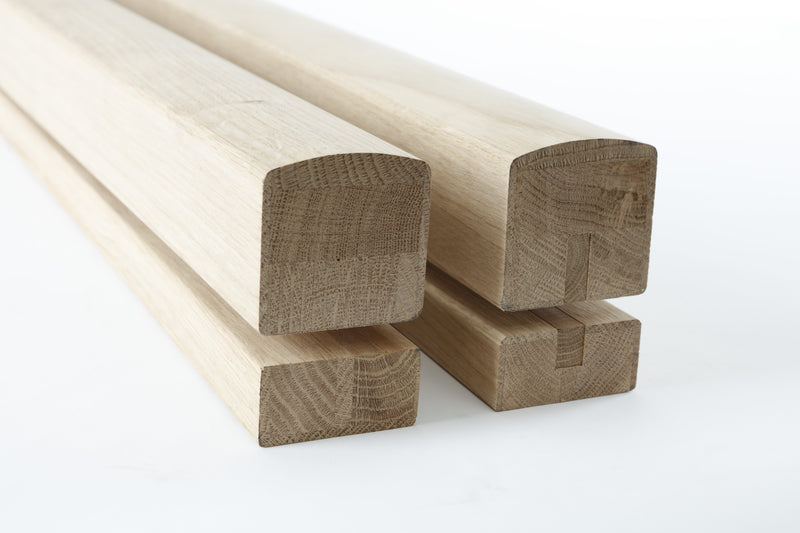 Un-grooved Oak Immix Style Baserail 60mm x 32mm