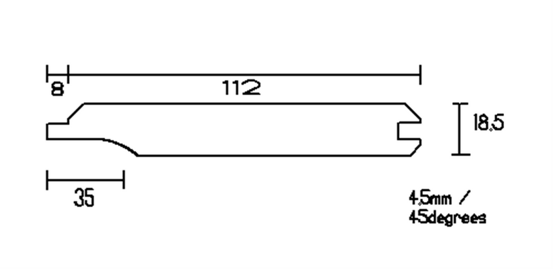 Treated T&G Shipmatch  (18mm  Thick x 110mm Cover) :  £2.25per metre