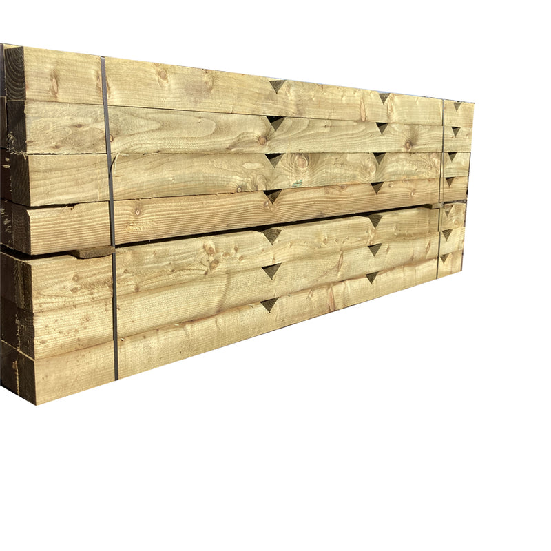 2.4m Treated V-Notched Fence Post 100mm x 125mm (5"x 4")