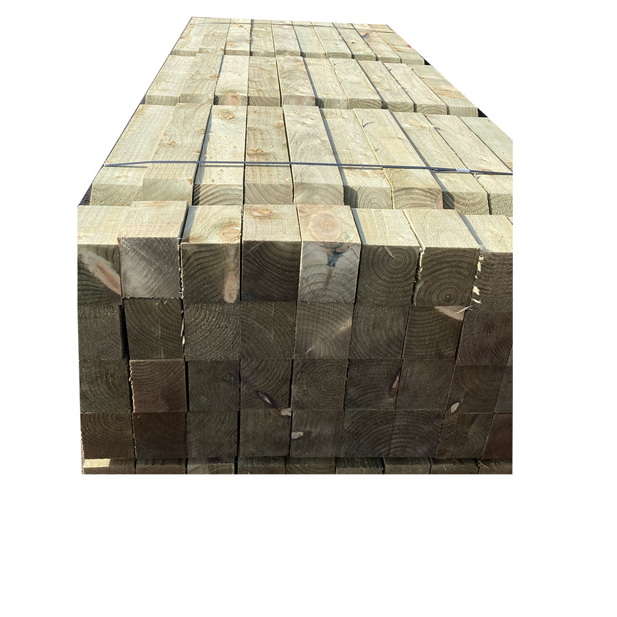 Square Notched Posts 2.4m Treated Incised UC4 V-Notched Fence Post 100mm x 125mm (5