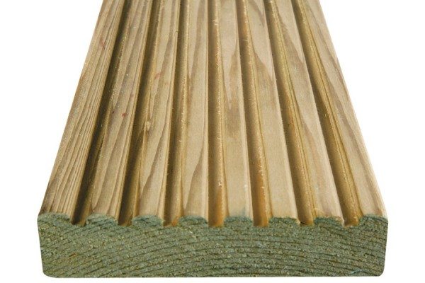 28mm x 119mm Grooved & Smooth Treated Decking :  £1.99 per metre