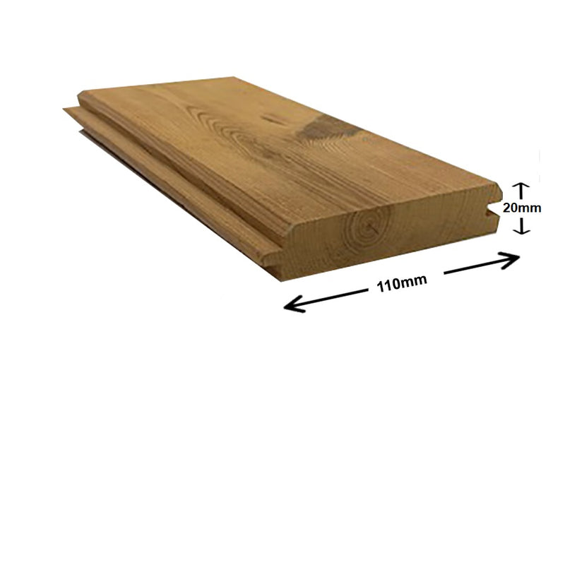Thermowood Matchboard (20mmThick x 110mm Cover) : £4.49 per metre